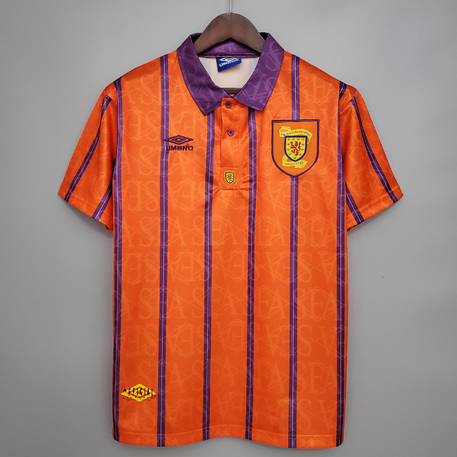 1994 Scotland Retro Orange Away Soccer Jersey Shirt